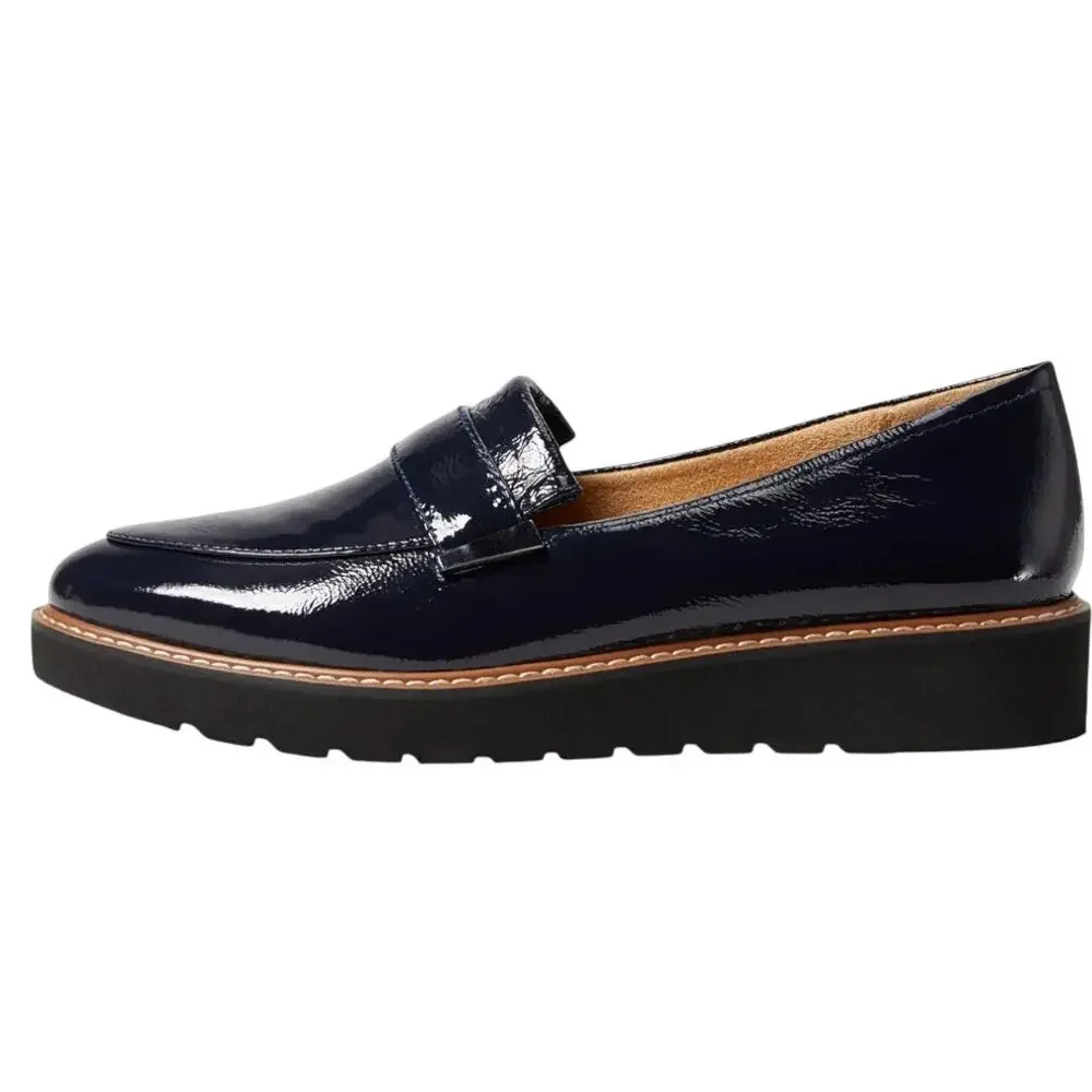 Naturalizer Womens Adiline Loafers US 9 Narrow EU 40 Blue Black Leather EUC